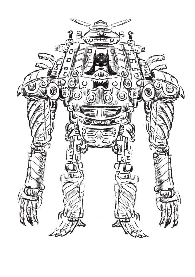 Bat Mech 2.25 (Online art show, reach out to artist for sales) Drawn on Ipad with Procreate by Anthony Kelly - @atomicsofa www.anthonykellywriter.com