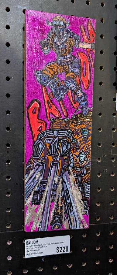 BATOOM ($220) Acrylic Markers, acrylic paint & silver leaf on wood off-cut by Voidtonics - @voidtonics