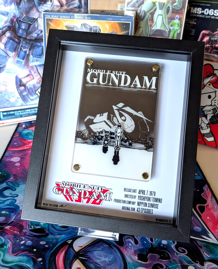 End of Mobile Suit ($150) Layered acrylic diorama by MechanicalPen - @mechanicalpen_ https://linktr.ee/MechanicalPen
