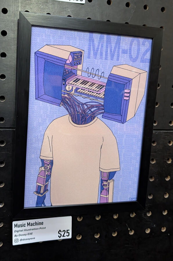 Music Machine ($25) Digital Illustration Print by Dossy EXE - @dossyexe