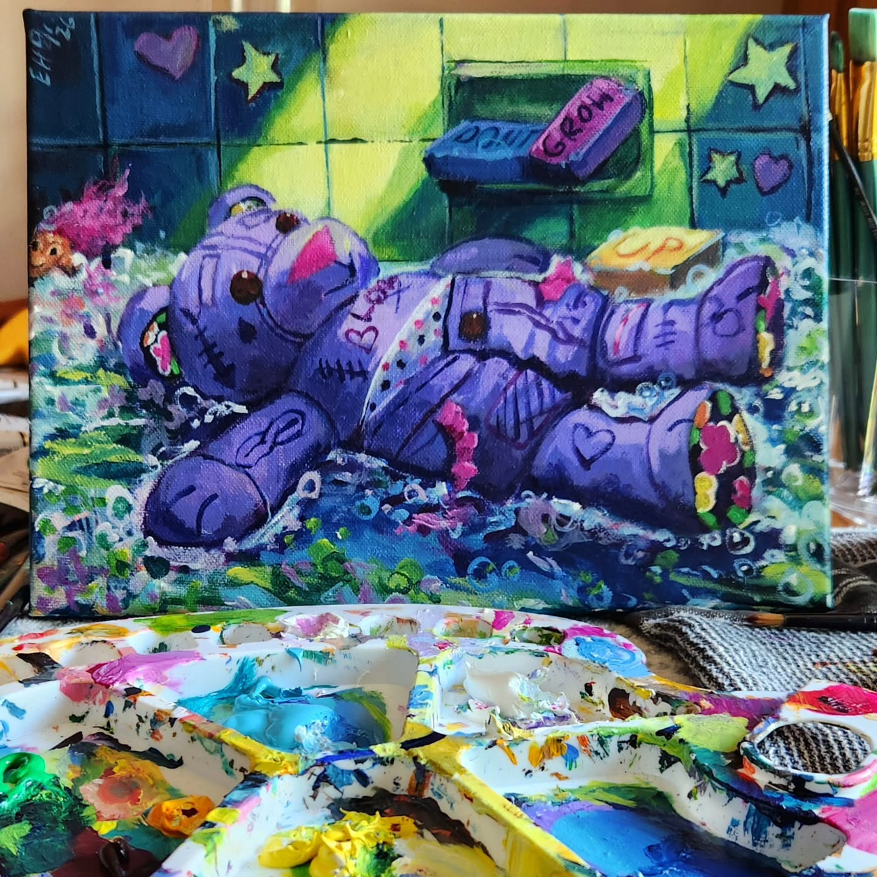 Marker Masterpiece ($385) Acrylic on Canvas 9x12 by Artepaca