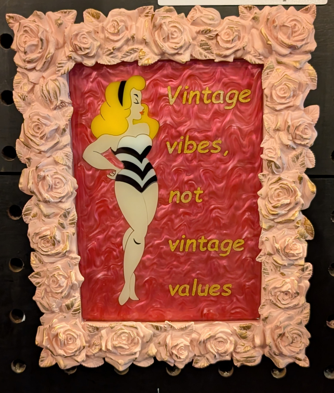 Sassy Barbie ($135) Laser cut acrylic and clear resin in an upcycled frame by The Pistol Pencil