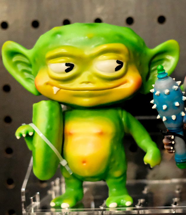 Baby Pickle Goblin ($80) Hand painted soft vinyl toy by Weird Kid Club